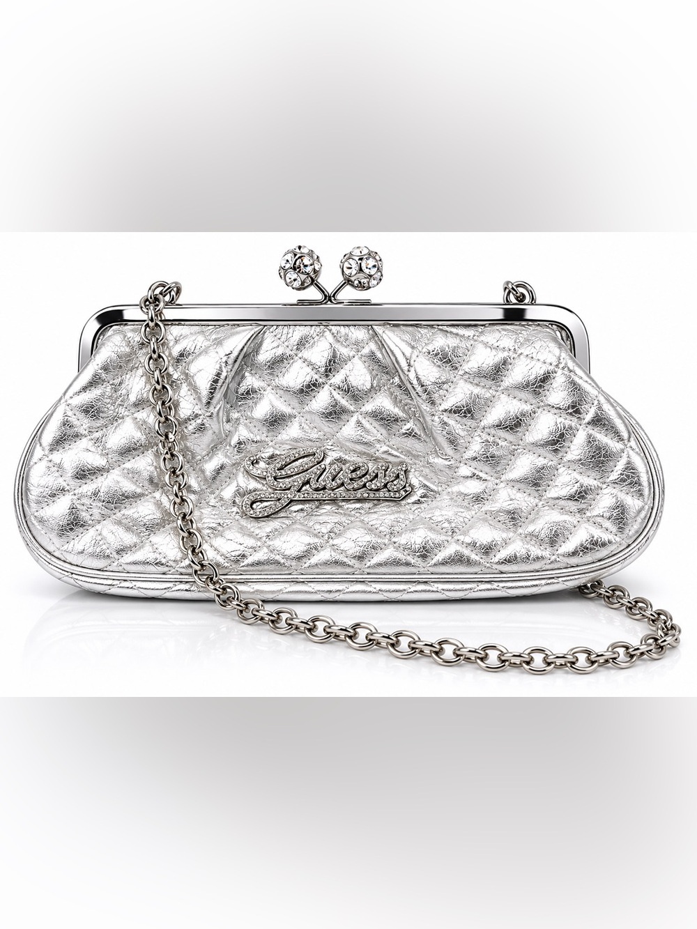 Guess Y2K Iconic Silver Rhinestones Clutch Shoulder Bag